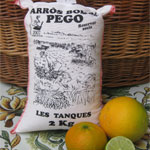 Fabric bag 2 Kg bomba rice les Tanques from natural park marjal Pego-Oliva.